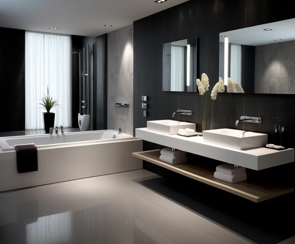 kleines badezimmer mit moderner klimaanlage